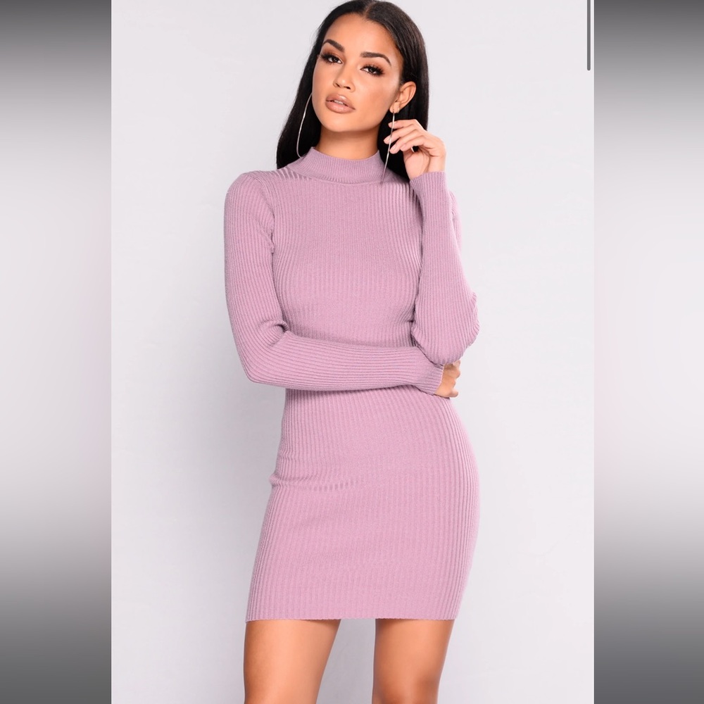 Fashion Nova- Borrow Love Knit Dress - Lavender Size Medium